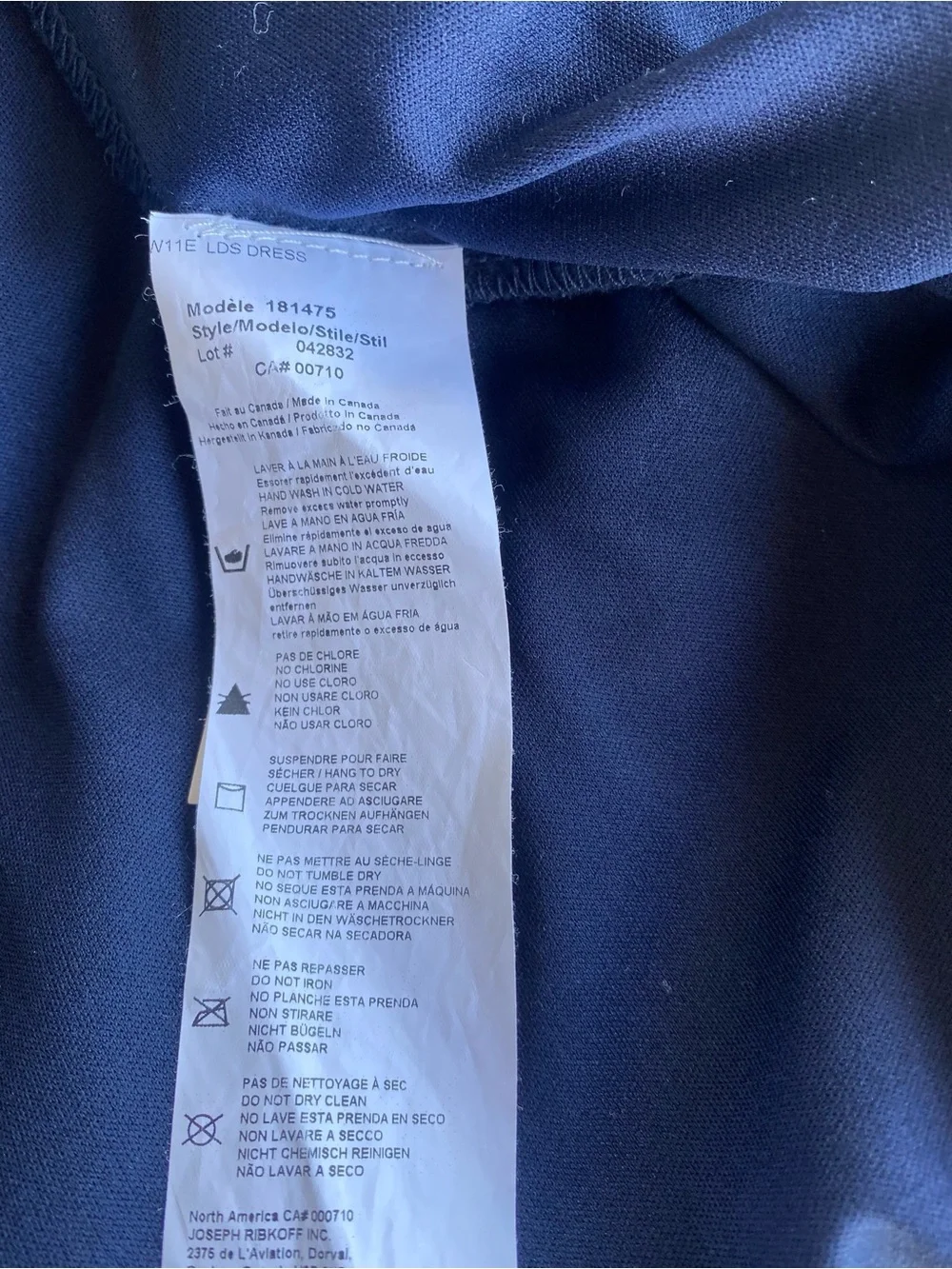Joseph Ribkoff Navy Cocktail Dress Asymmetrical Hem Size 16 - Picture 9 of 11